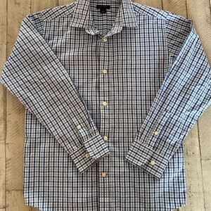 Tommy Hilfiger Boys Blue Checkered Button Down Shirt Size 12